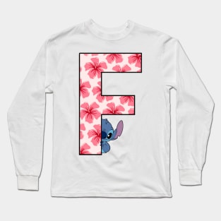 Stitch letter Long Sleeve T-Shirt